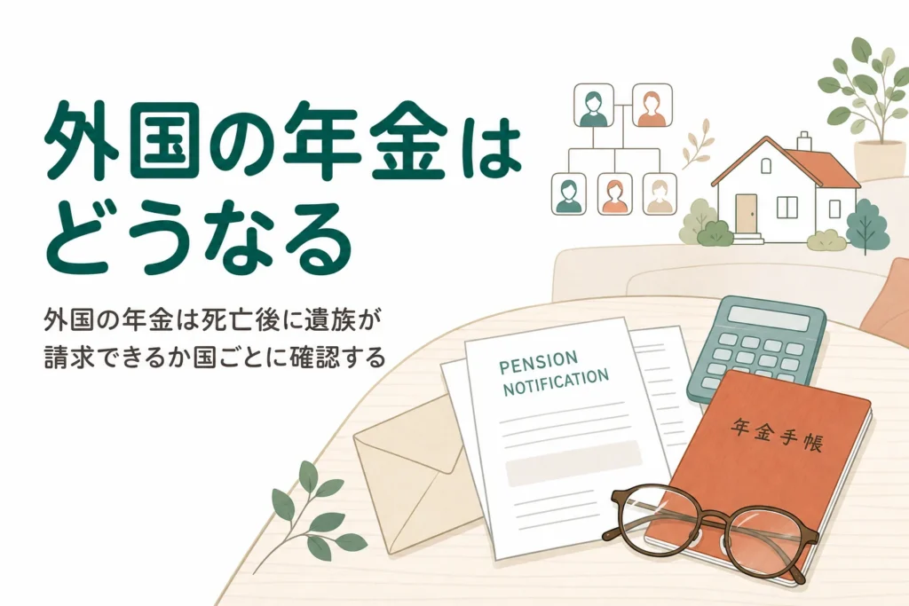 海外で働いていた親が亡くなった時に、外国の年金の遺族給付をどこに請求するかを解説する記事のアイキャッチ