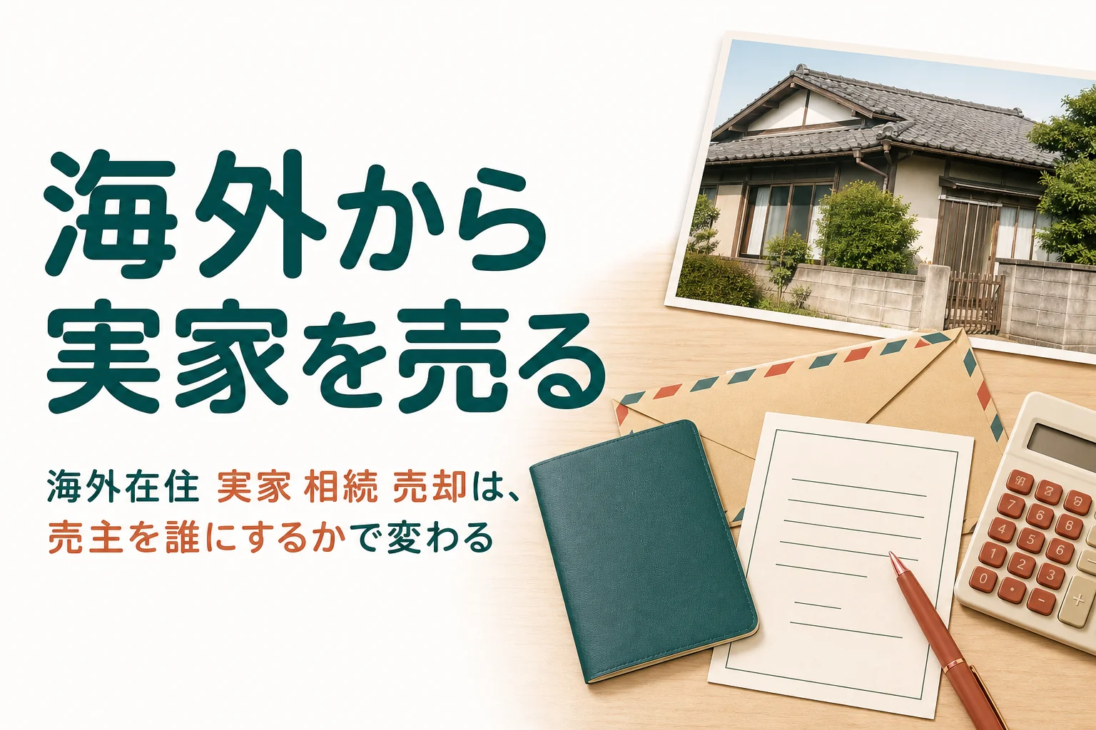 海外在住の相続人が日本の実家を相続して売る時の流れを解説する記事のアイキャッチ