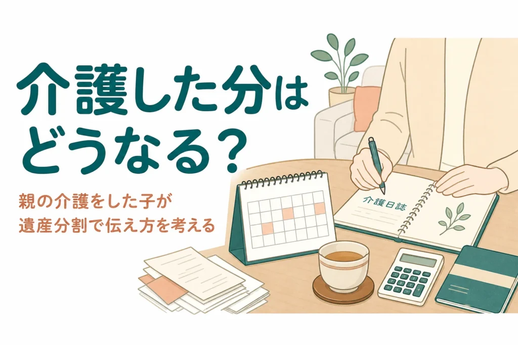 親の介護をした子が遺産分割で寄与分を伝える方法を解説する記事のアイキャッチ