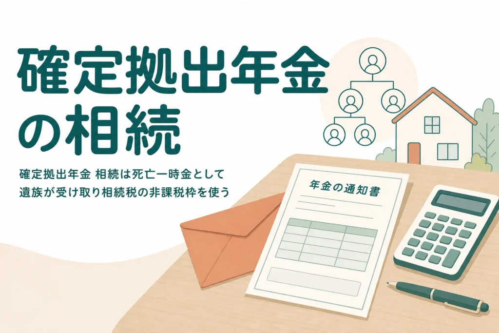 確定拠出年金の加入者が亡くなった時の死亡一時金と相続税をケース別に見る記事のアイキャッチ