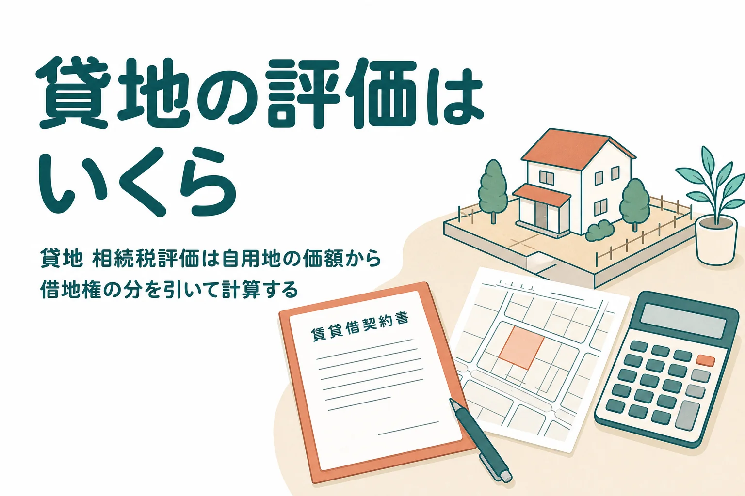 人に貸している土地の相続税評価を普通借地・定期借地のケース別に計算する記事のアイキャッチ