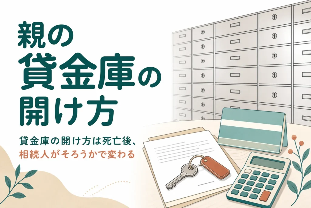 親が亡くなった後の貸金庫の開け方をケース別に解説する記事のアイキャッチ