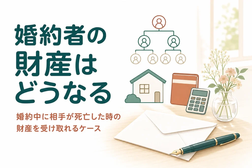 婚約中に相手が亡くなった時に、婚約者が財産を受け取れるかをケース別に解説する記事のアイキャッチ