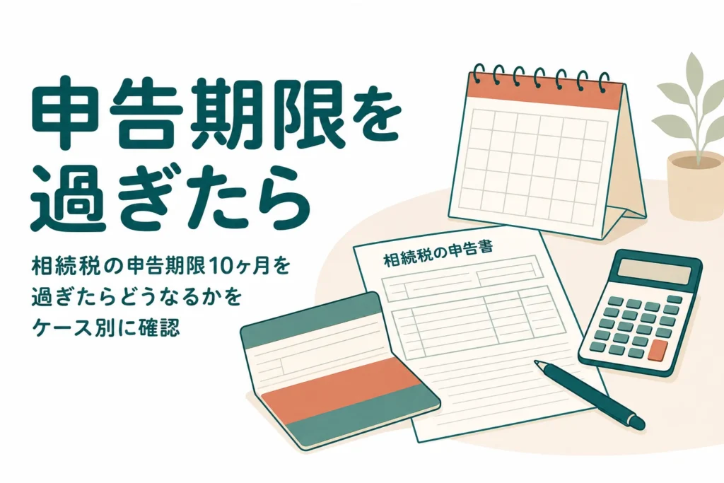 相続税の申告期限10か月を過ぎた時にどうなるかをケース別に解説する記事のアイキャッチ