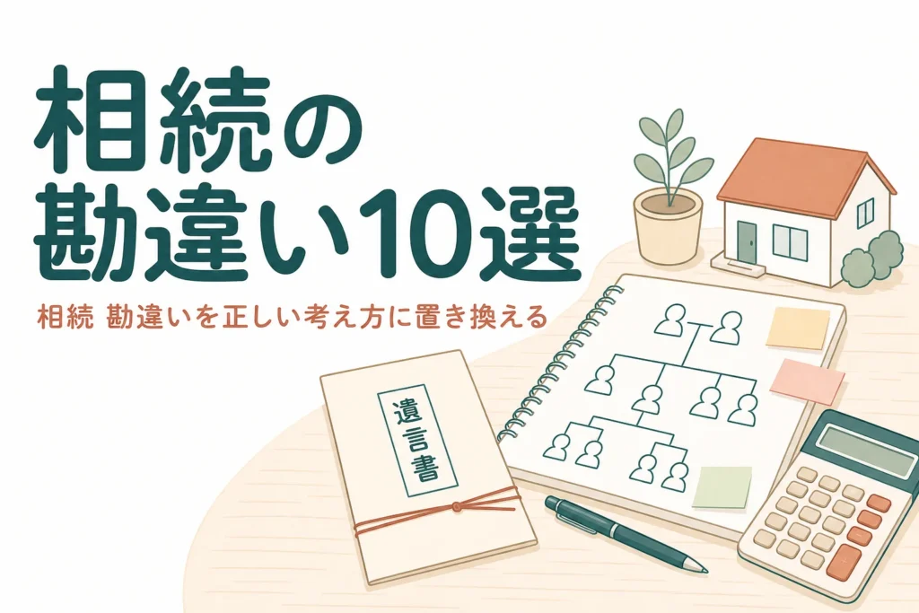 相続でよくある勘違いと正しい考え方を紹介する記事のアイキャッチ