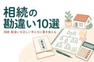 相続でよくある勘違いと正しい考え方を紹介する記事のアイキャッチ