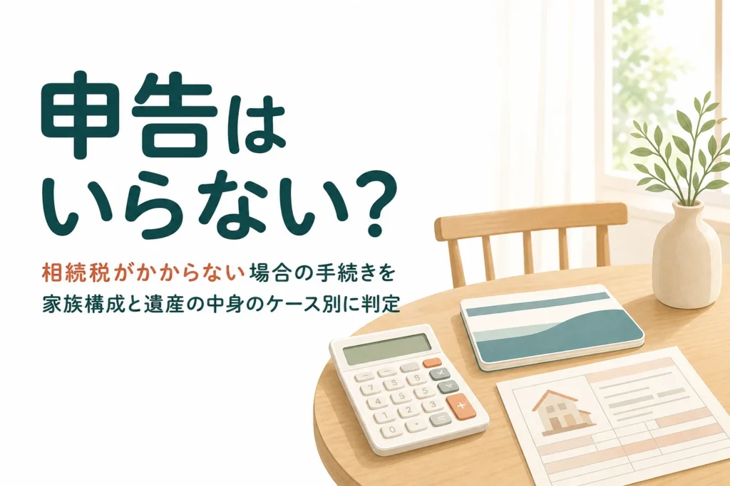 相続税がかからない場合に申告が要るかをケース別に判定する記事のアイキャッチ