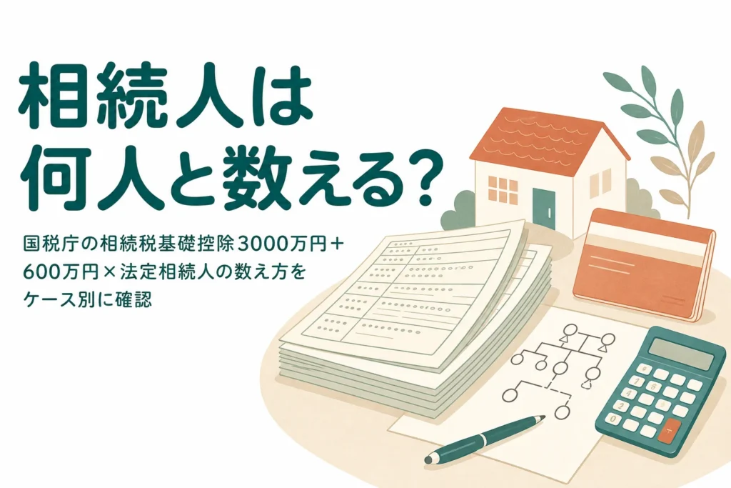 相続税の基礎控除を出すための法定相続人の数え方をケース別に確かめる記事のアイキャッチ