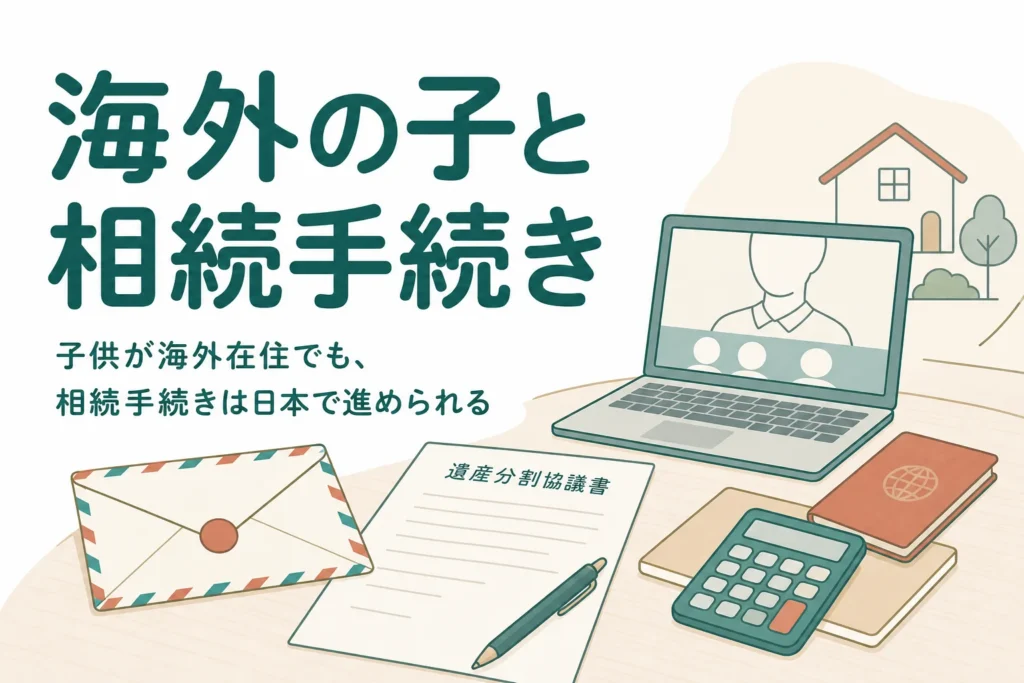 子どもが海外在住のまま親の相続手続きを進める方法を解説する記事のアイキャッチ