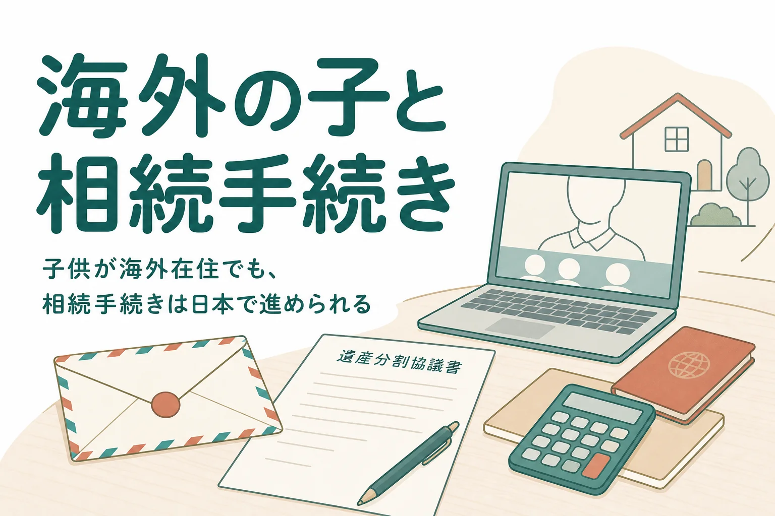 子どもが海外在住のまま親の相続手続きを進める方法を解説する記事のアイキャッチ