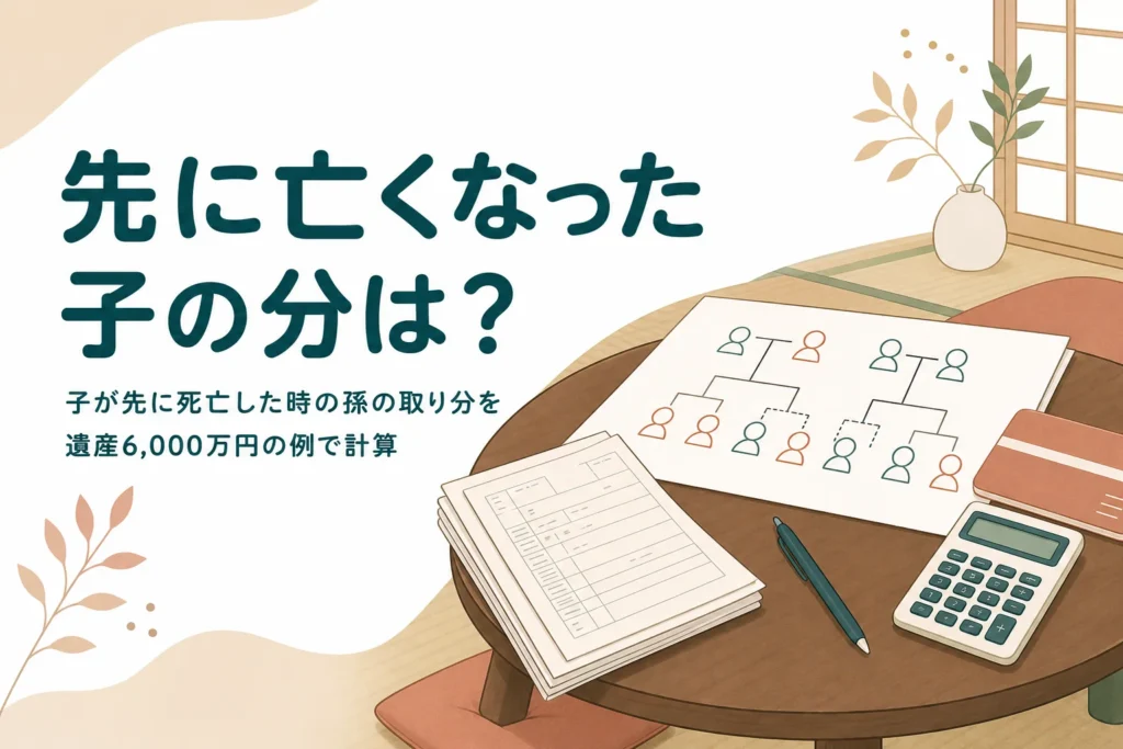 子が親より先に亡くなっていた場合の孫の取り分を計算する記事のアイキャッチ