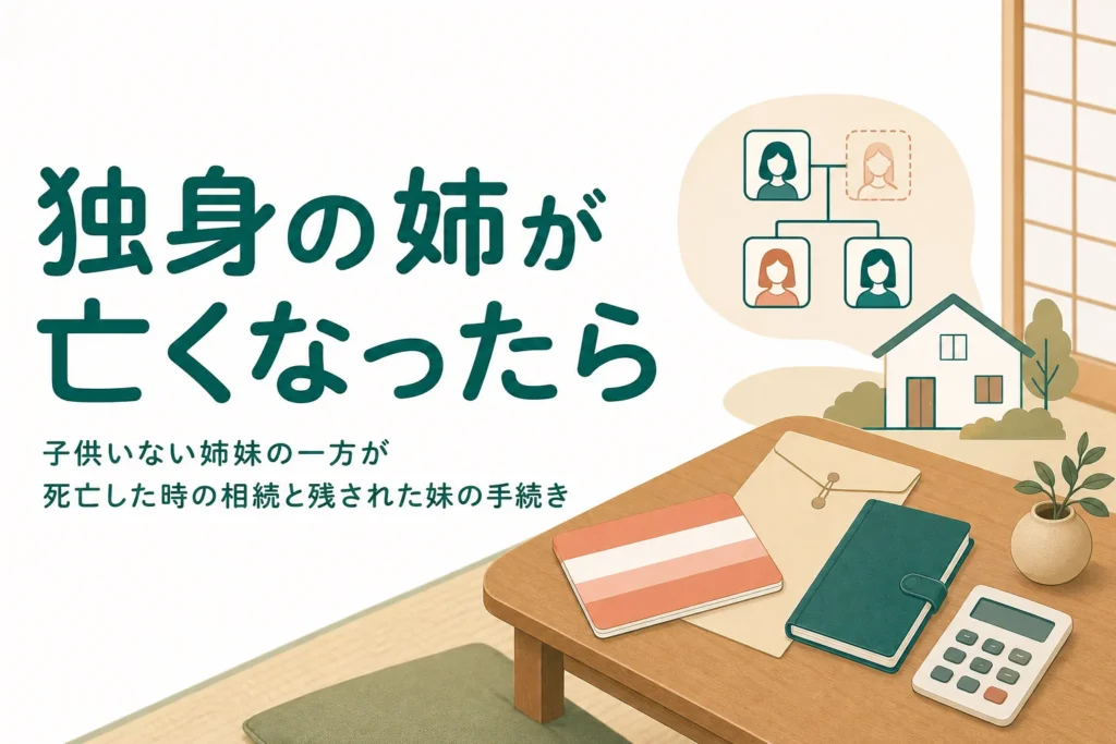 子どもがいない姉妹の一方が亡くなった時の相続と手続きを解説する記事のアイキャッチ