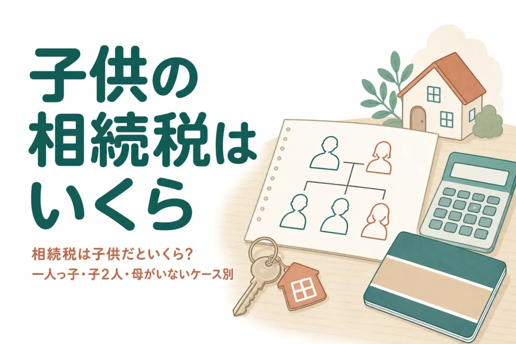 相続税は子供だといくらかを子の人数別に試算する記事のアイキャッチ