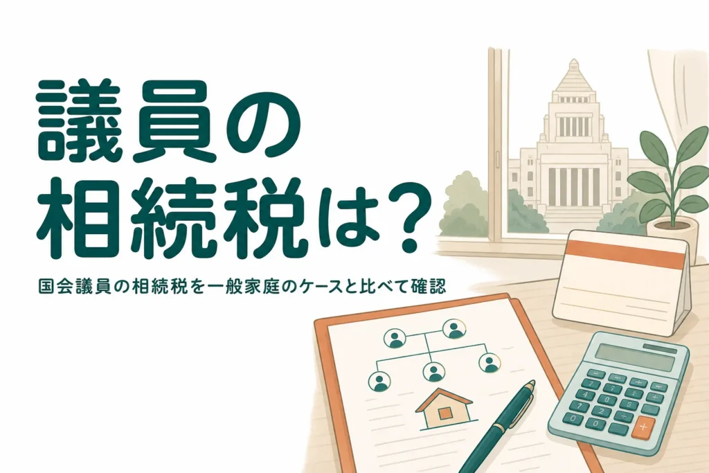 国会議員に相続税がかかるかを一般家庭のケースと比べる記事のアイキャッチ
