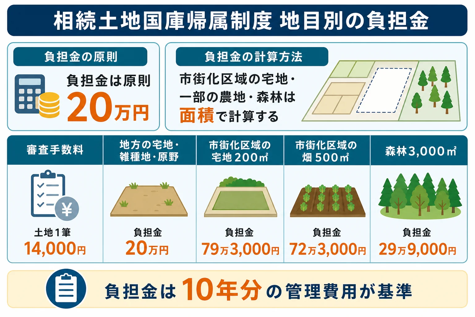 地目と区域によって負担金が20万円になるか面積で計算されるかが分かれるケース別の分岐表
