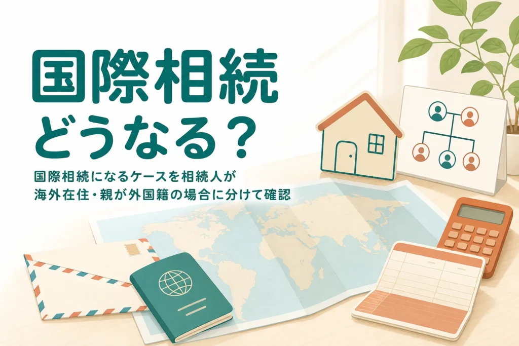 国際相続になるケースを相続人が海外在住・親が外国籍の場合に分けて確認する記事のアイキャッチ