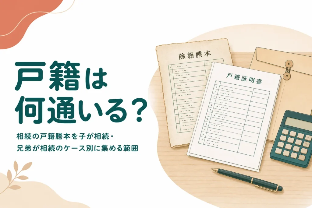 相続に必要な戸籍謄本の範囲と通数をケース別に確認する記事のアイキャッチ