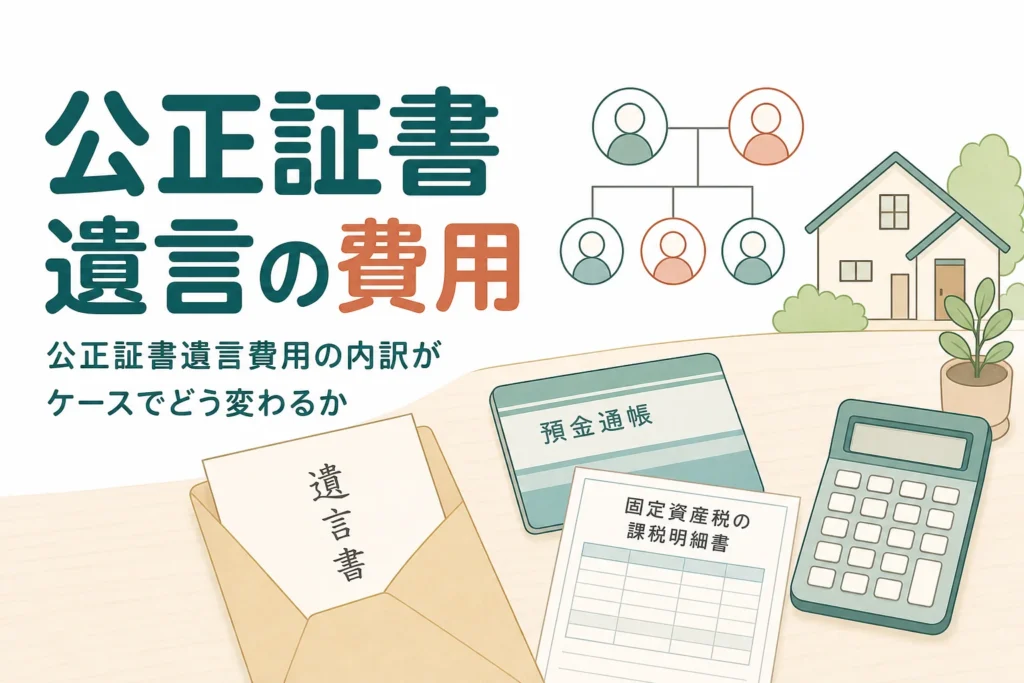 公正証書遺言費用の内訳をケース別に解説する記事のアイキャッチ