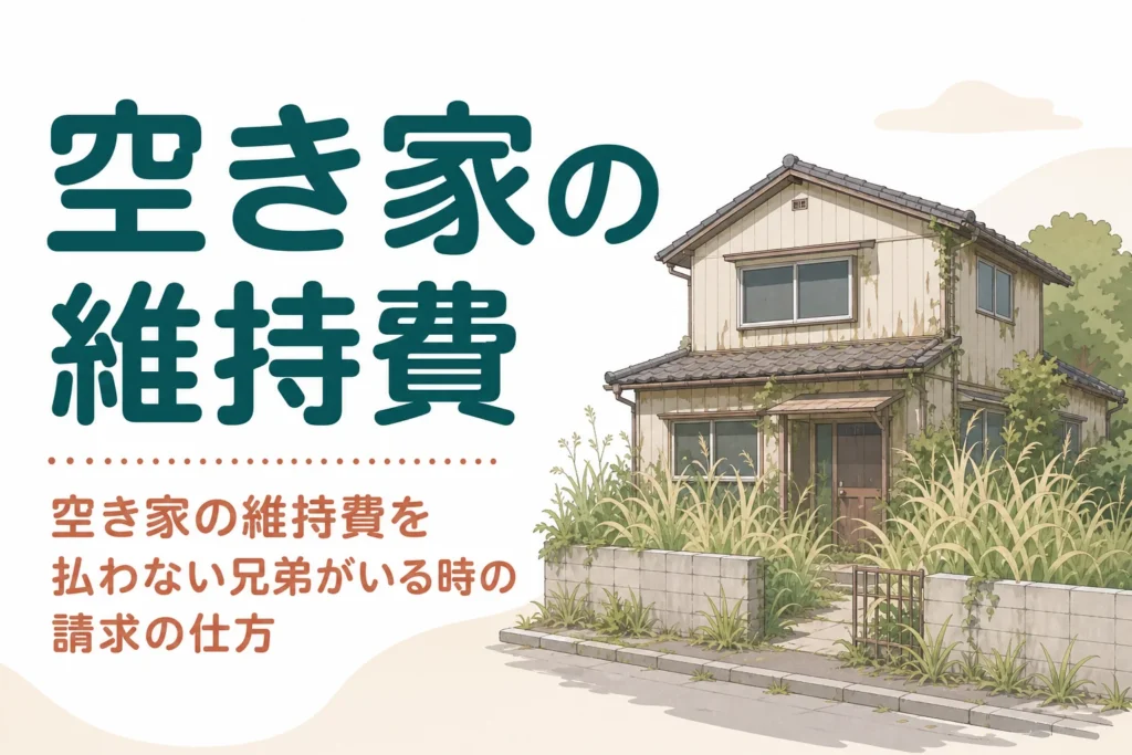 空き家の維持費を払わない兄弟がいる時の請求の仕方を解説する記事のアイキャッチ
