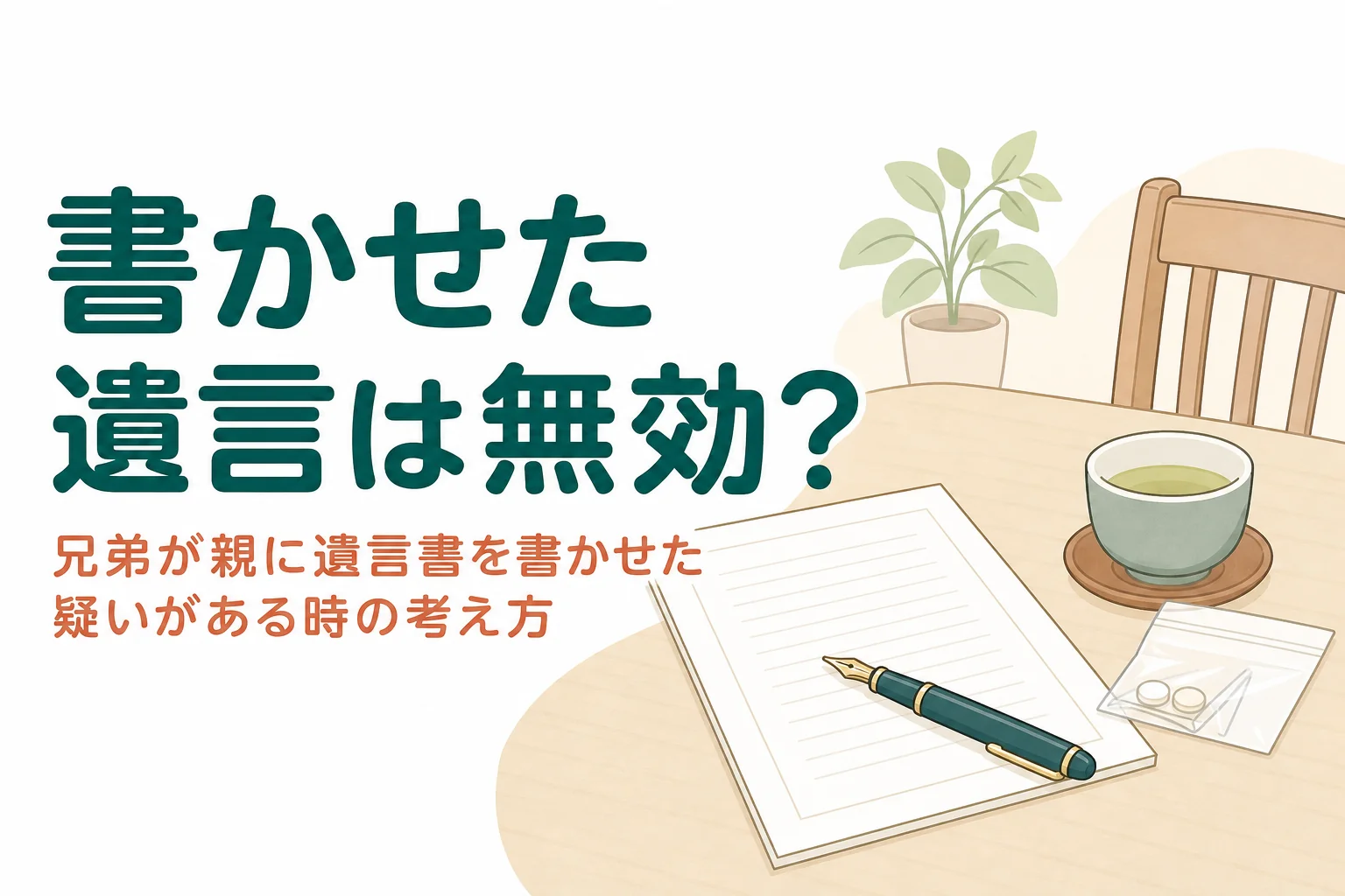 兄弟が親に遺言書を書かせた疑いがある時の考え方を説明する記事のアイキャッチ