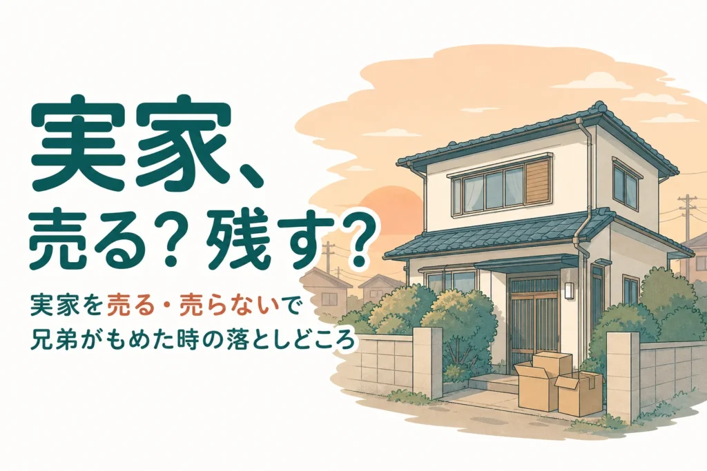 実家を売りたい兄と住みたい妹の意見が分かれた時の落としどころを解説する記事のアイキャッチ