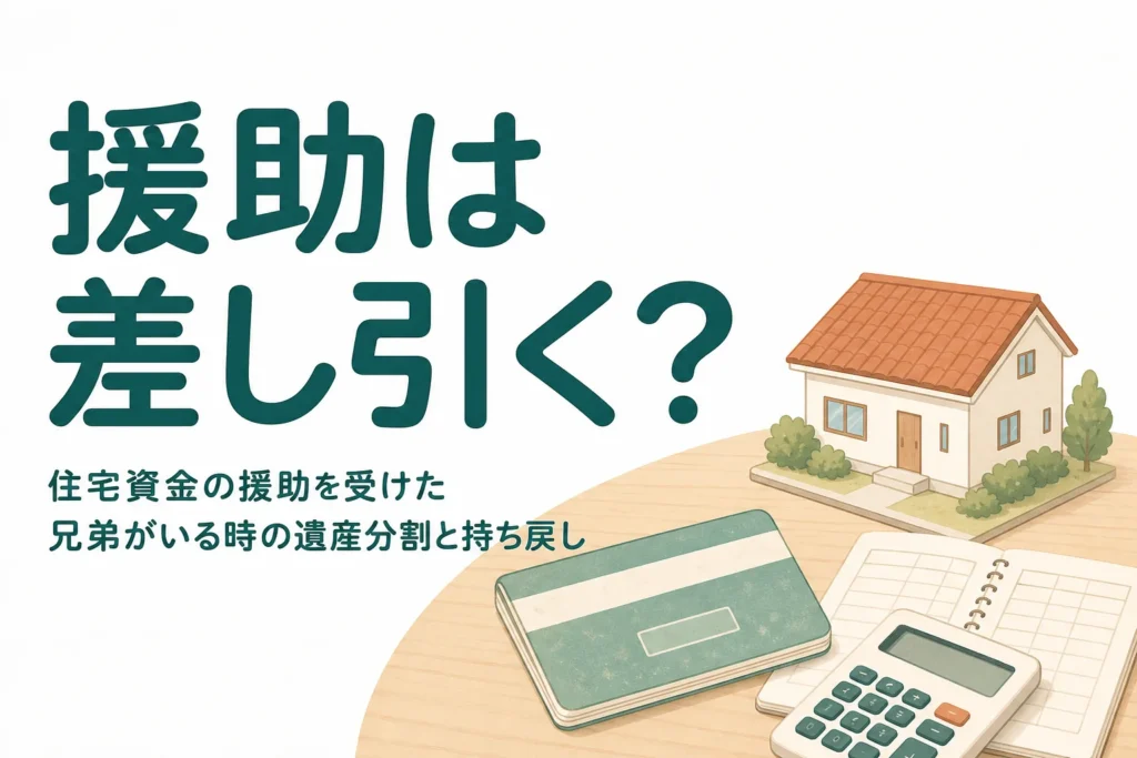 住宅資金や結婚資金の援助を受けた兄弟がいる時の遺産分割を解説する記事のアイキャッチ