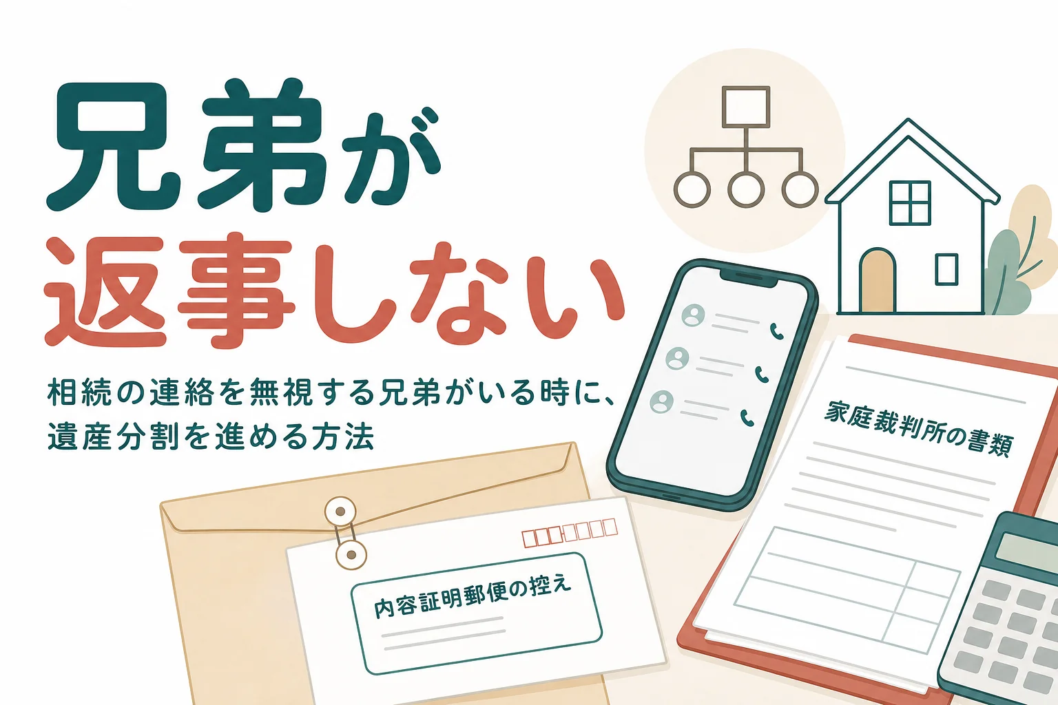 相続の連絡を無視する兄弟がいる時の遺産分割の進め方を解説する記事のアイキャッチ