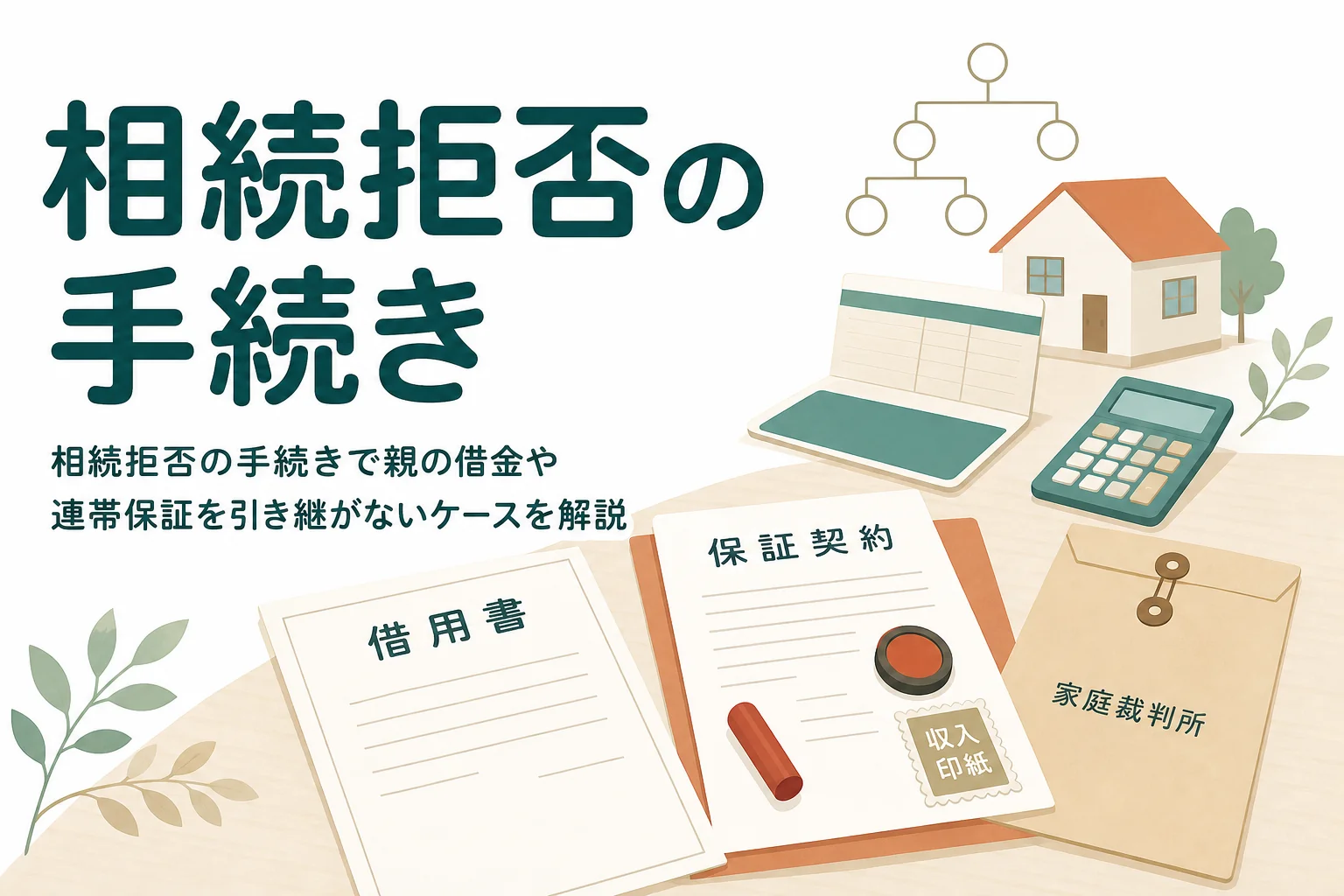 相続拒否の手続きで親の借金や連帯保証を引き継がない方法を解説する記事のアイキャッチ