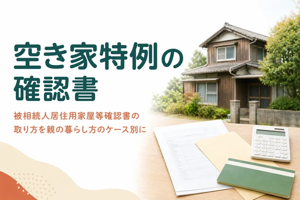 被相続人居住用家屋等確認書の取り方を親の暮らし方のケース別に解説する記事のアイキャッチ