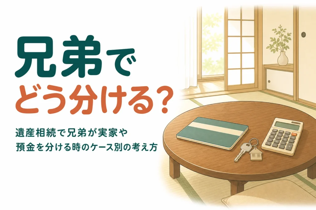 遺産相続で兄弟が実家や預金をどう分けるかをケース別に解説する記事のアイキャッチ
