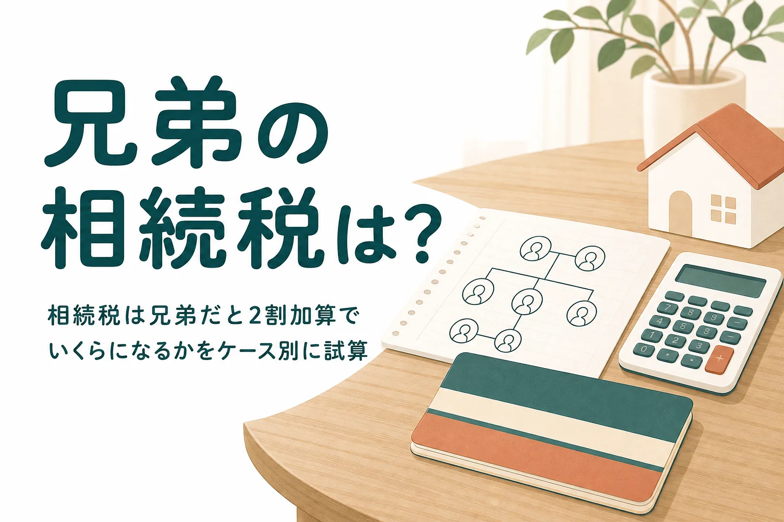 兄弟が相続した時の相続税をケース別に試算する記事のアイキャッチ