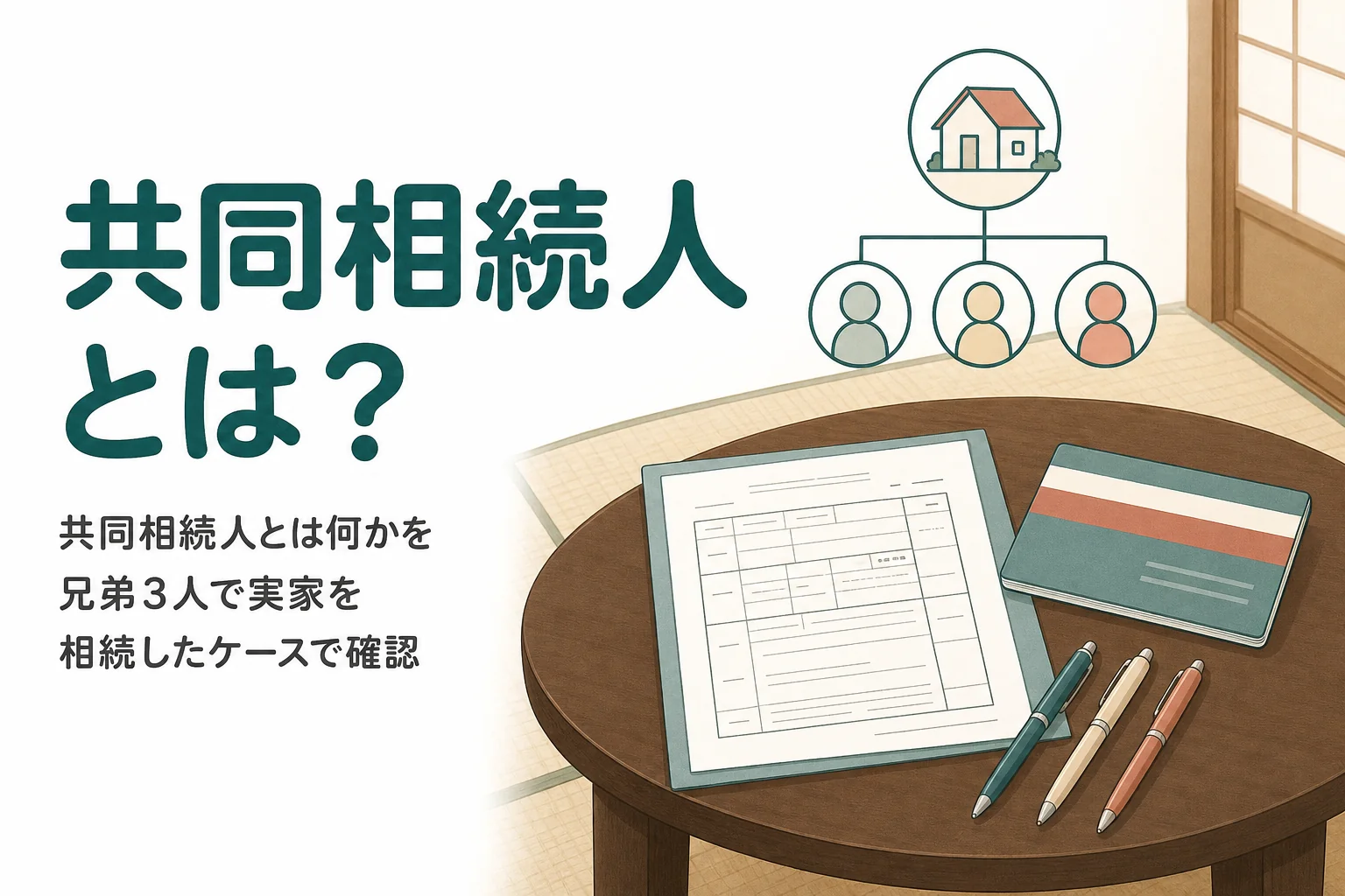 共同相続人とは何かを兄弟3人のケースで確認する記事のアイキャッチ