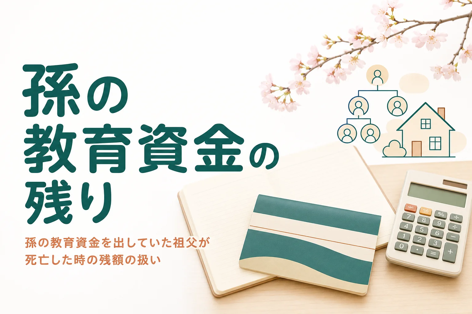 祖父が孫の教育資金を出していた途中で亡くなった時に、口座の残額がどう扱われるかを解説する記事のアイキャッチ