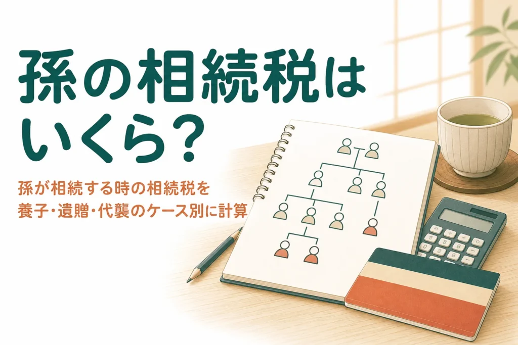 孫が相続する時の相続税を孫養子・遺贈・代襲相続のケース別に計算する記事のアイキャッチ
