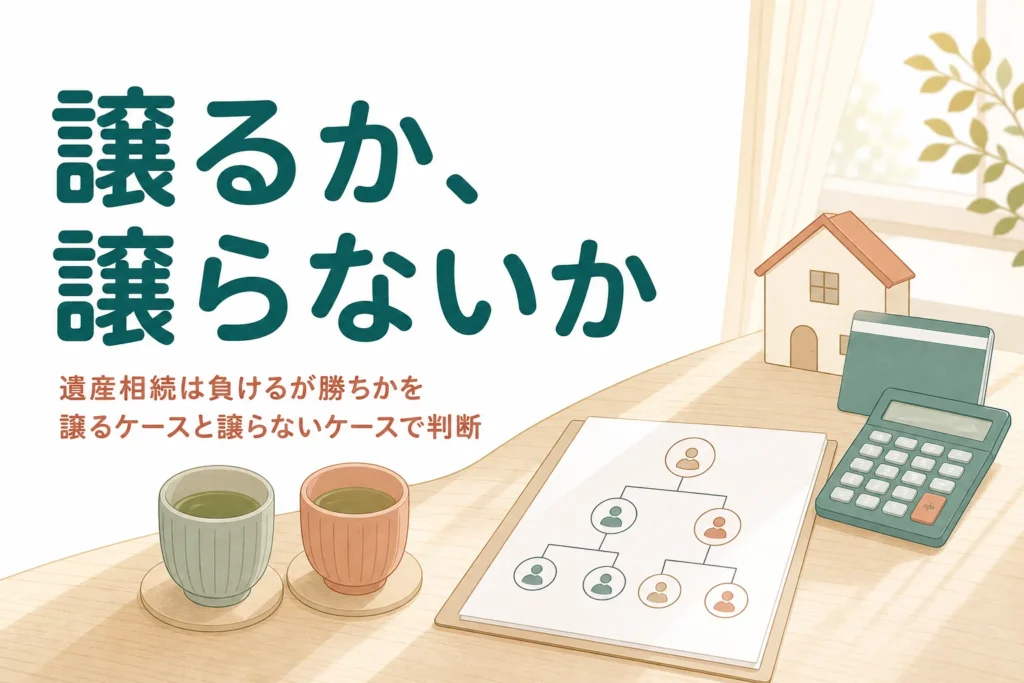 遺産相続で兄弟に譲った方が良いケースと譲らない方が良いケースを比べる記事のアイキャッチ