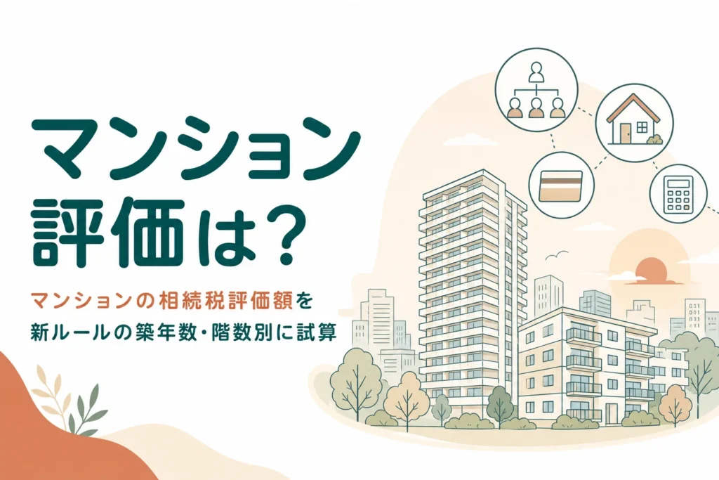 マンションの相続税評価額を新しいルールで築年数・階数別に試算する記事のアイキャッチ