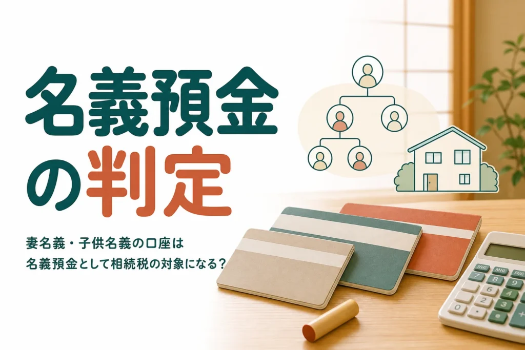 妻名義や子供名義の預金が名義預金として相続税の対象になるかをケース別に診断する記事のアイキャッチ