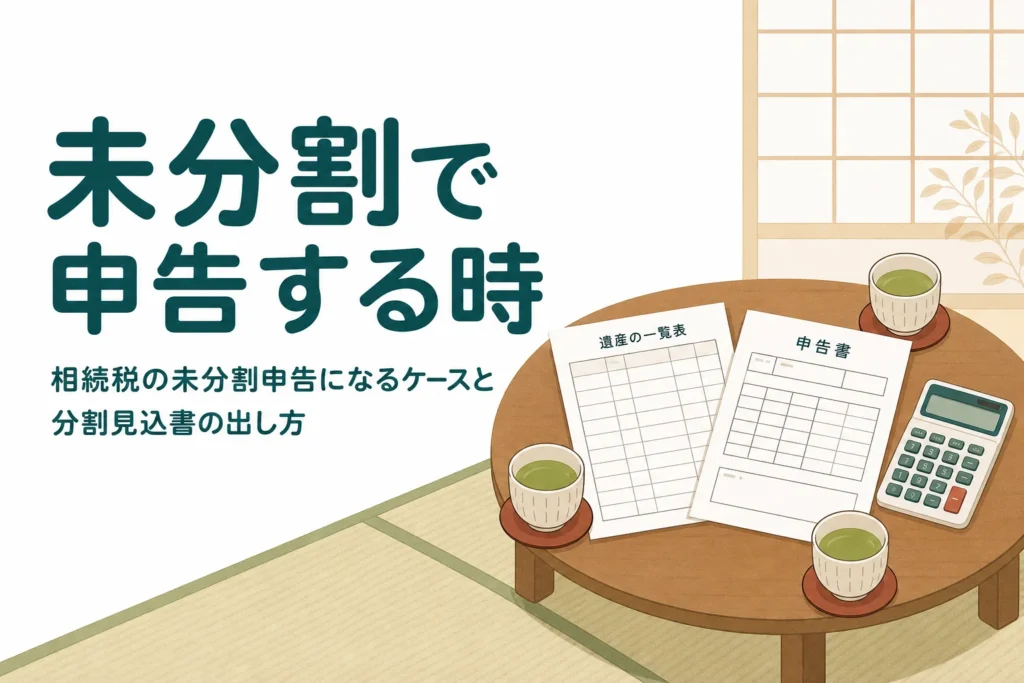 相続税の未分割申告と分割見込書の手続きをケースで解説する記事のアイキャッチ