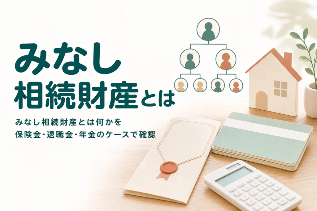 保険金・退職金・年金など受け取った物ごとにみなし相続財産かを判定する記事のアイキャッチ