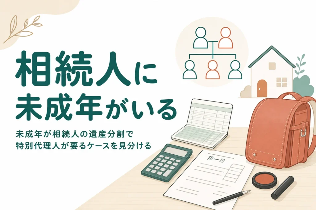 相続人に未成年がいる時の遺産分割と特別代理人をケース別に紹介する記事のアイキャッチ