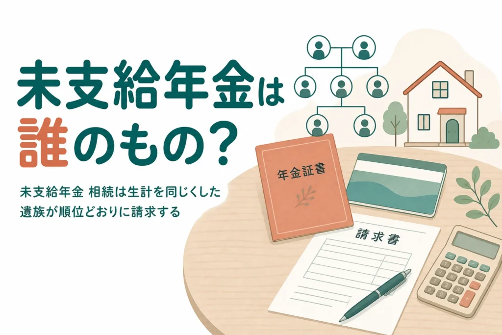 亡くなった親の未支給年金を誰が受け取り、税金がどうなるかをケース別に解説する記事のアイキャッチ