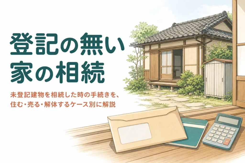 未登記建物を相続した時の手続きを方針別に解説する記事のアイキャッチ