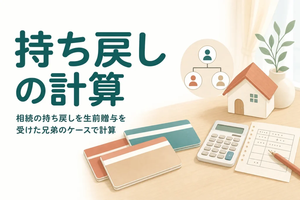 相続の持ち戻しを、生前贈与を受けた兄弟がいるケースで計算する記事のアイキャッチ