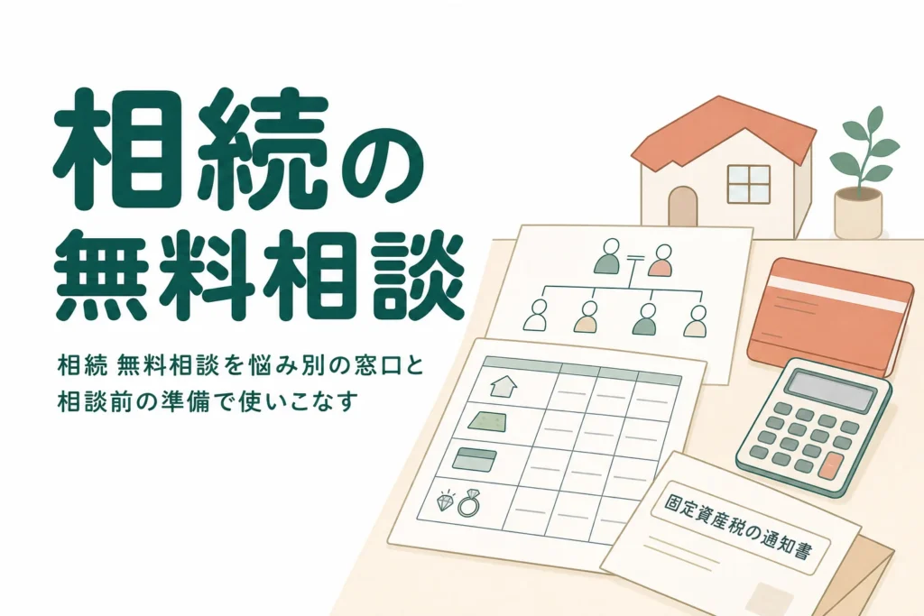 相続の無料相談を悩み別の窓口と準備のケースで紹介する記事のアイキャッチ