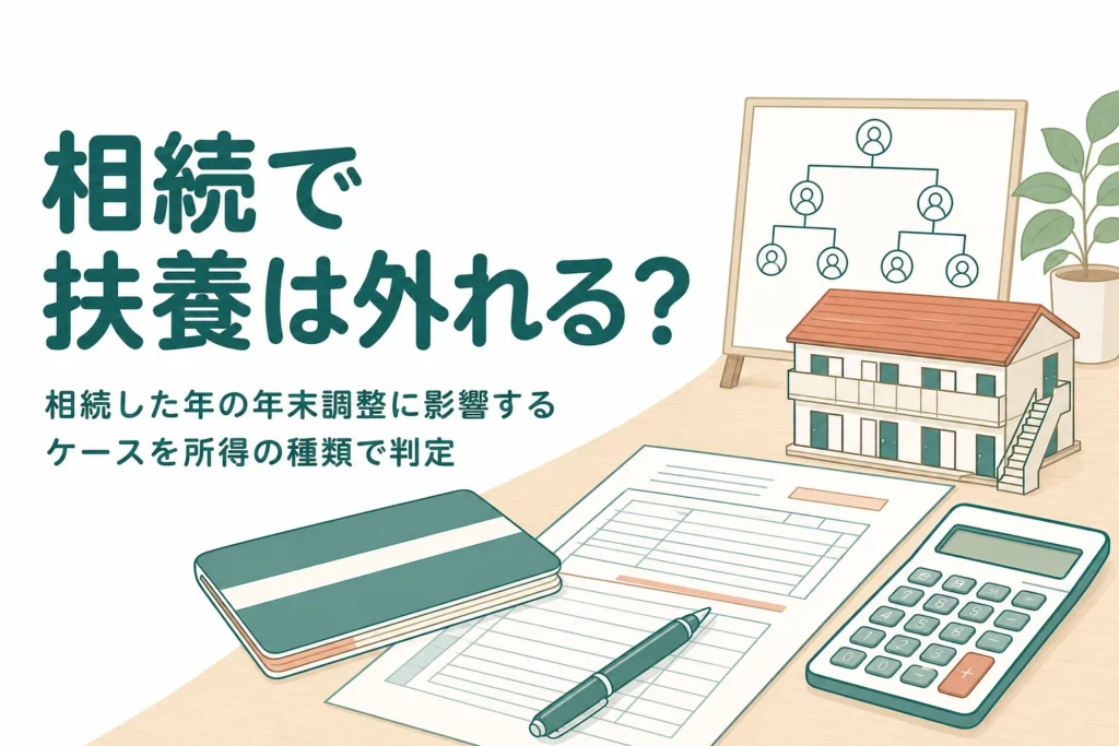 遺産を相続した年の年末調整と扶養控除への影響をケース別に解説する記事のアイキャッチ