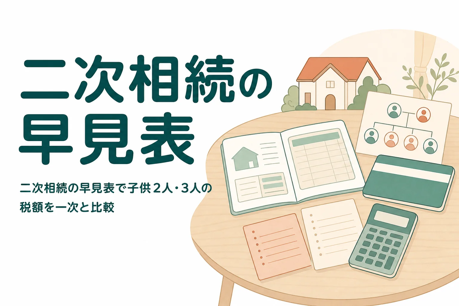二次相続の相続税を子供の人数別に一次相続と比べる記事のアイキャッチ