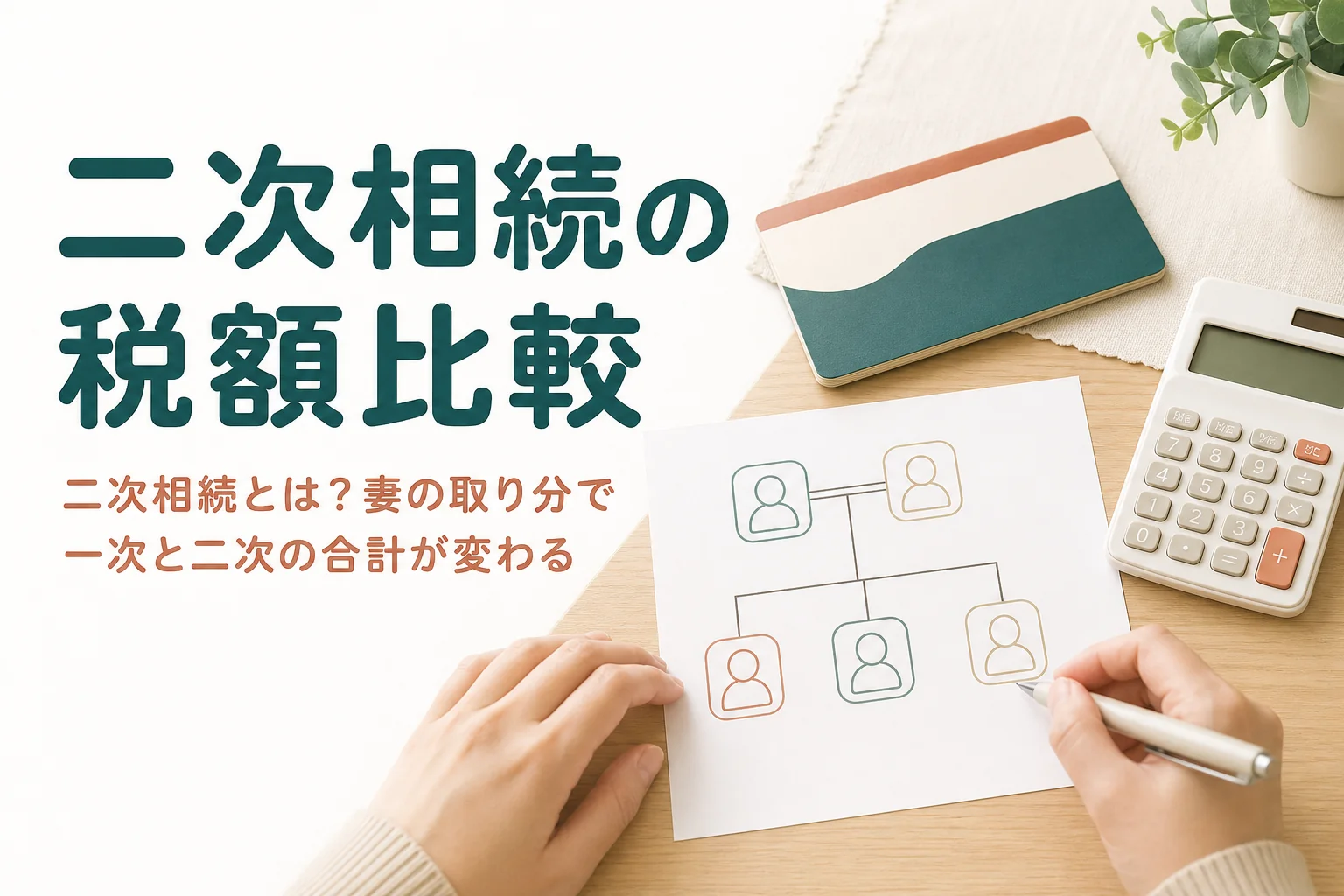 二次相続とは何かを妻の取り分別の税額比較で解説する記事のアイキャッチ
