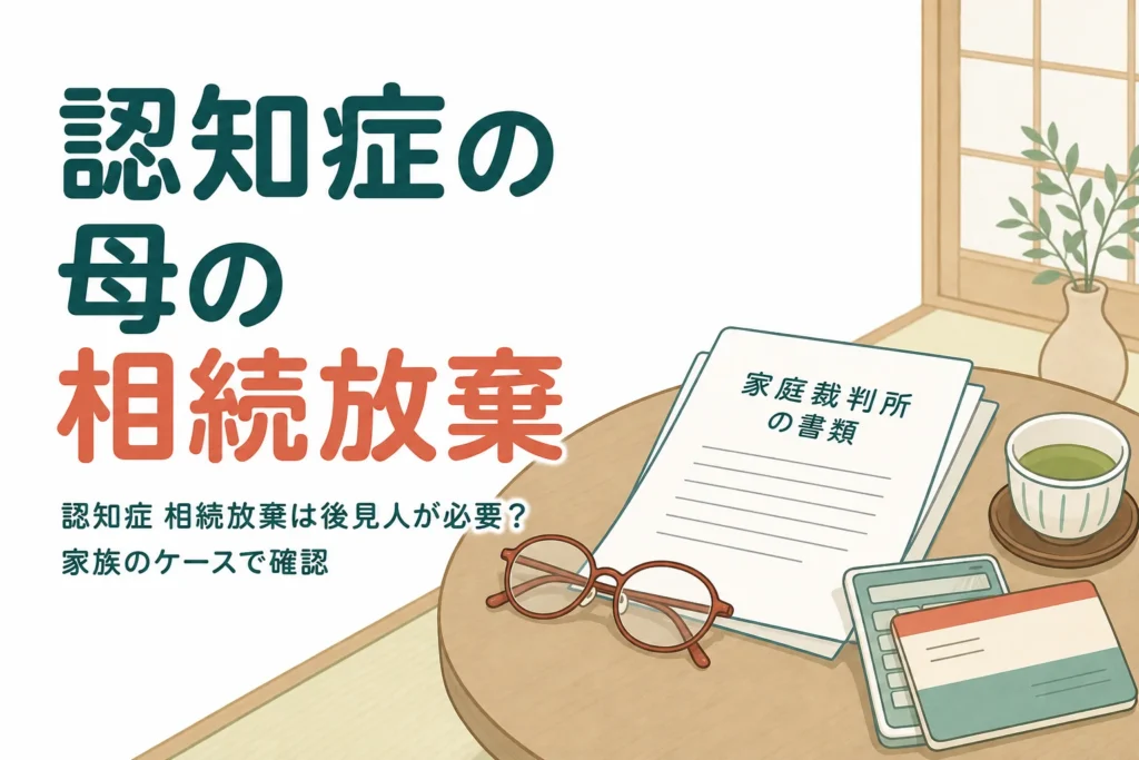 認知症の母がいる相続で相続放棄を誰が手続きするかをケース別に確認する記事のアイキャッチ