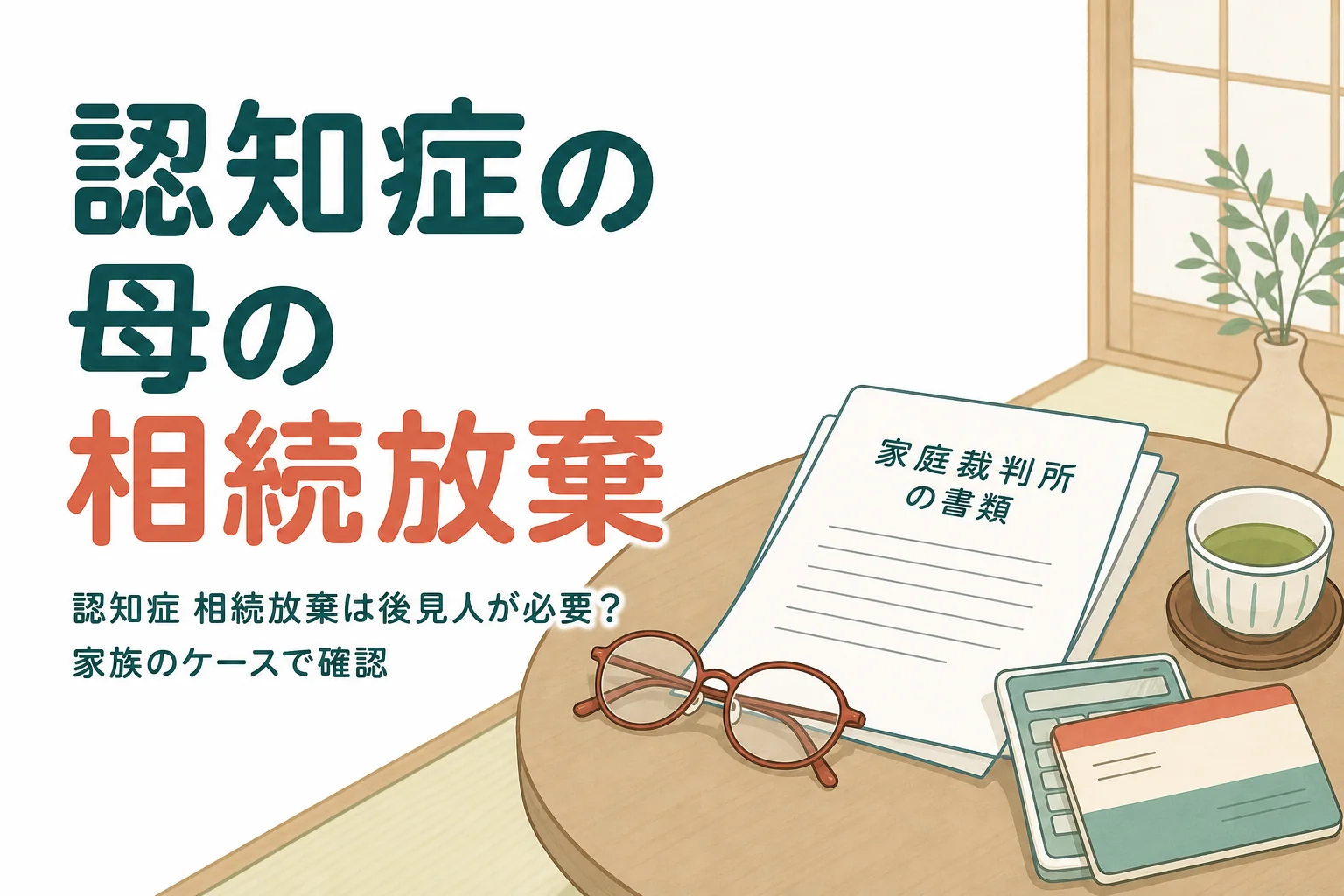 認知症の母がいる相続で相続放棄を誰が手続きするかをケース別に確認する記事のアイキャッチ