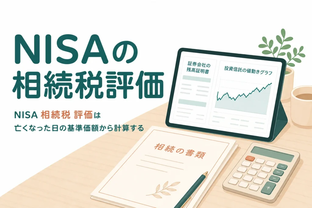 NISAで持っていた投資信託の相続税評価を亡くなった日の価格から計算する記事のアイキャッチ